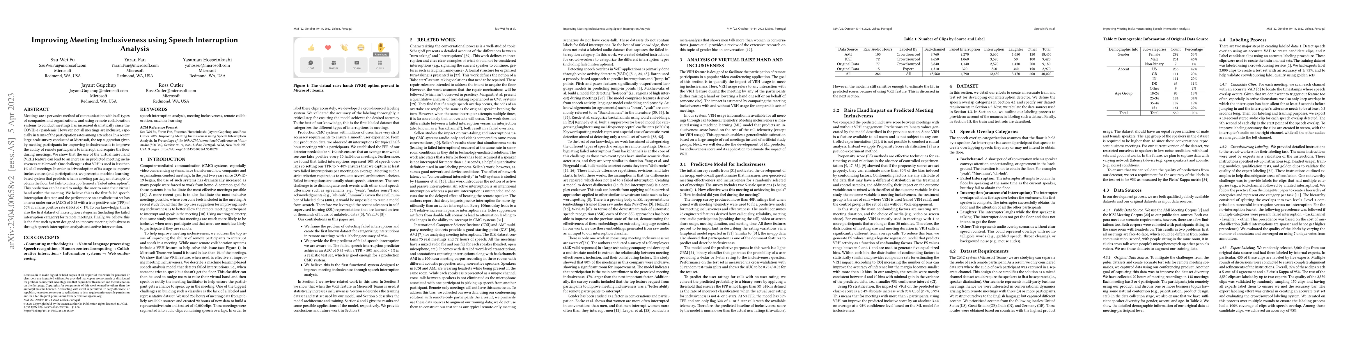 Thumbnail for Improving Meeting Inclusiveness using Speech Interruption Analysis
