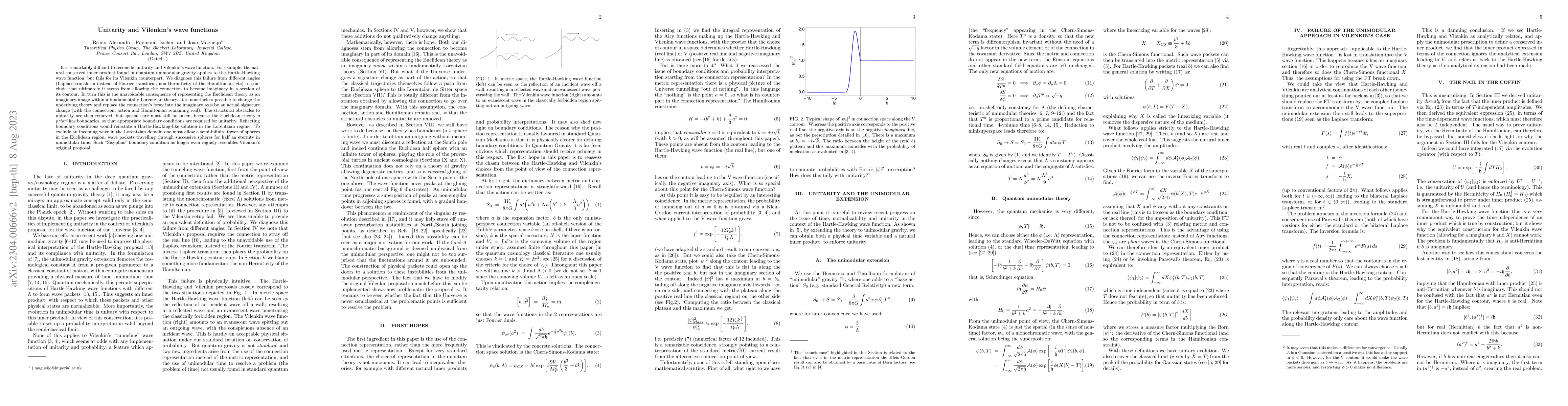 Thumbnail for Unitary and Vilenkin's wave functions