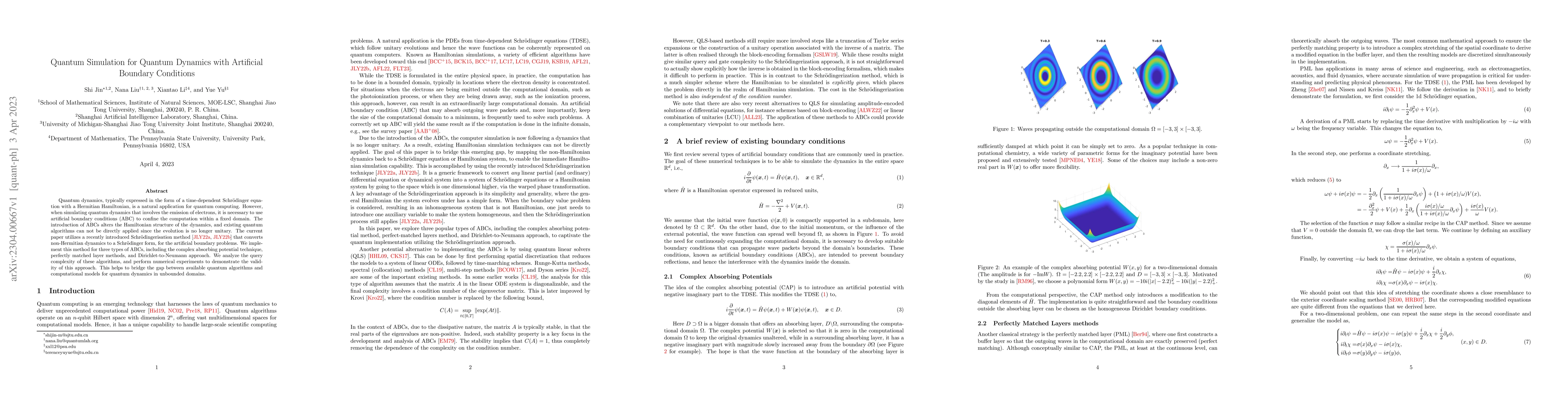 Thumbnail for Quantum Simulation for Quantum Dynamics with Artificial Boundary
  Conditions