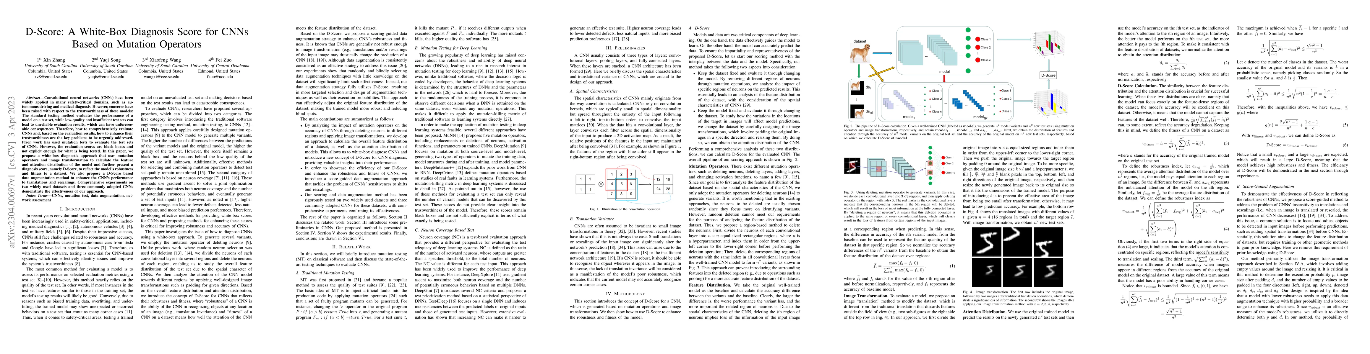 Thumbnail for D-Score: A White-Box Diagnosis Score for CNNs Based on Mutation
  Operators