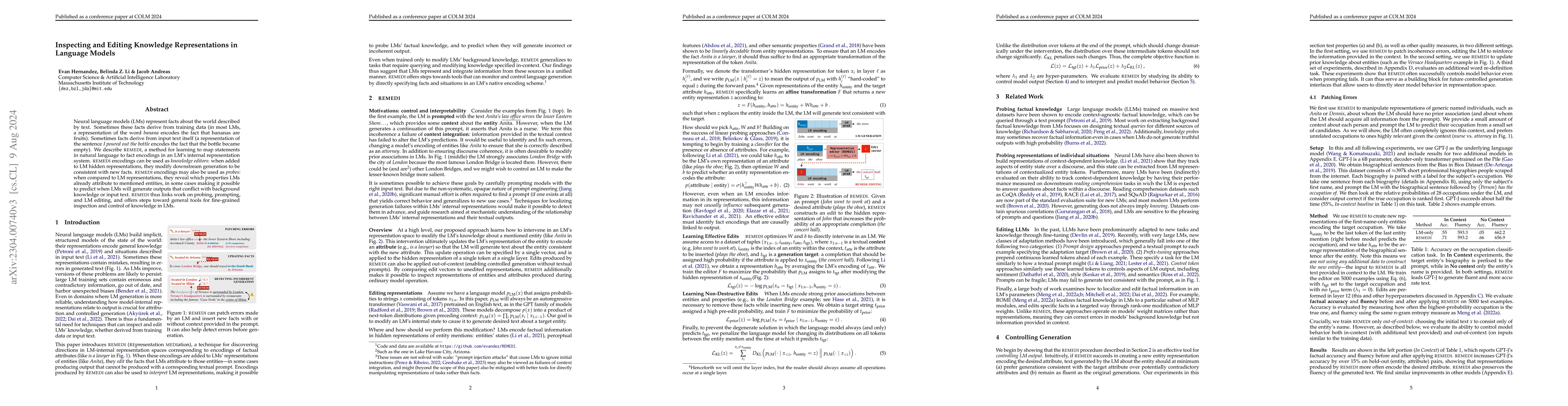 Thumbnail for Inspecting and Editing Knowledge Representations in Language Models