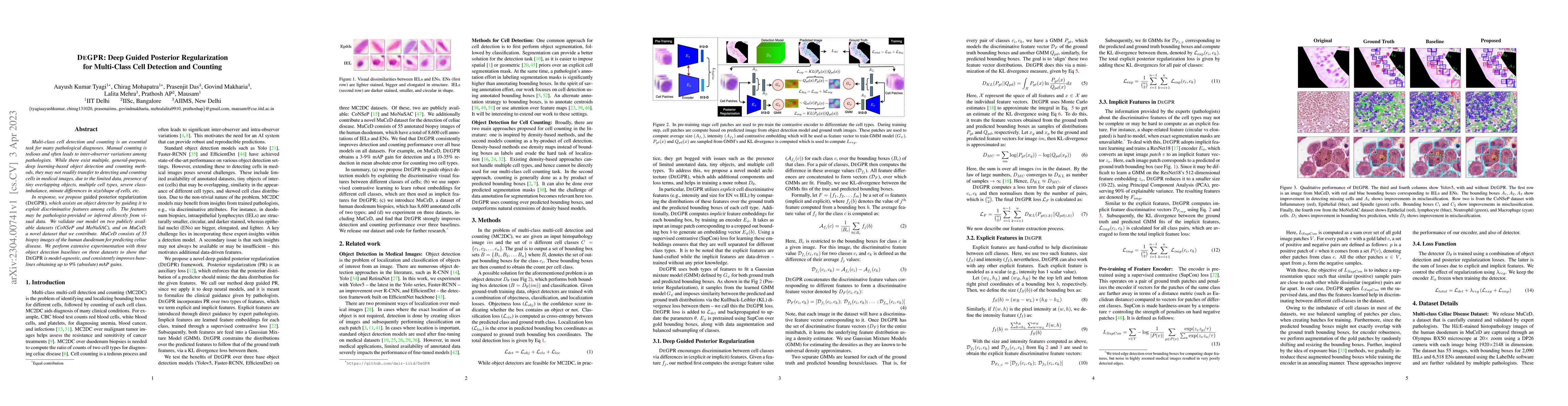 Thumbnail for DeGPR: Deep Guided Posterior Regularization for Multi-Class Cell
  Detection and Counting