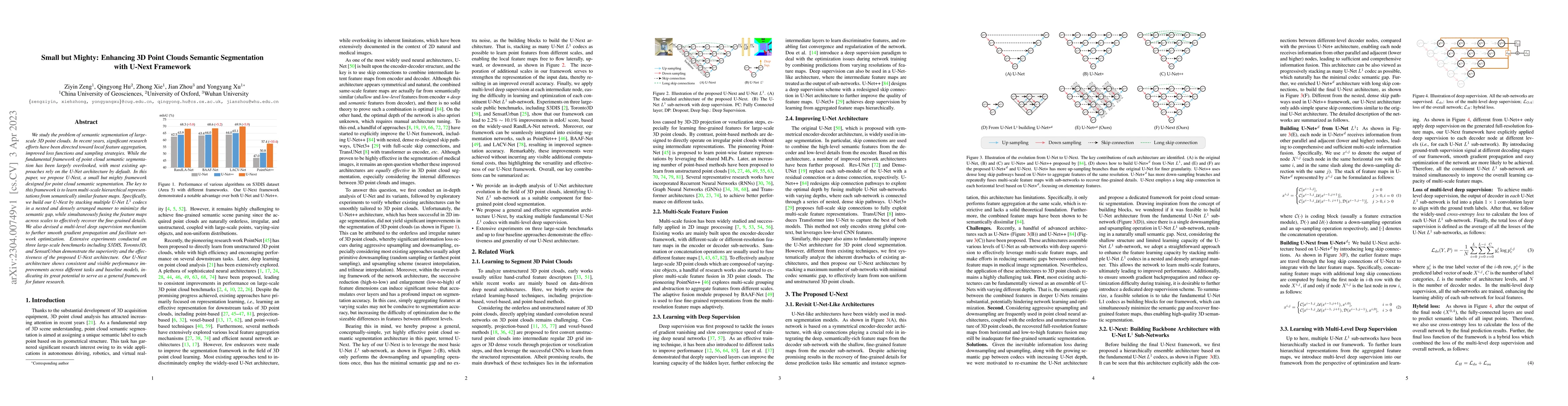 Thumbnail for Small but Mighty: Enhancing 3D Point Clouds Semantic Segmentation with
  U-Next Framework