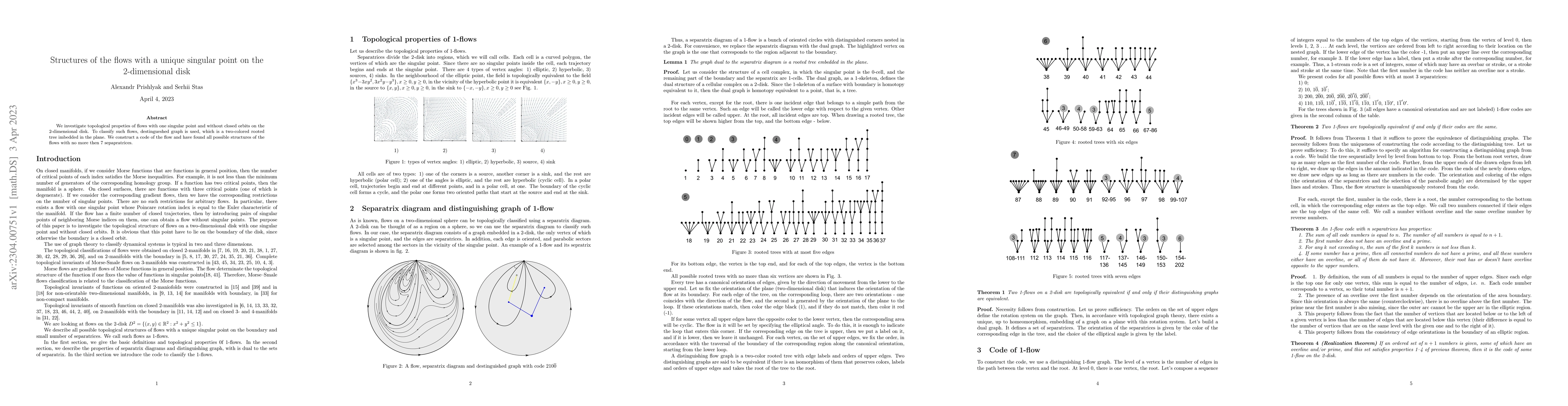 Thumbnail for Structures of the flows with a unique singular point on the
  2-dimensional disk