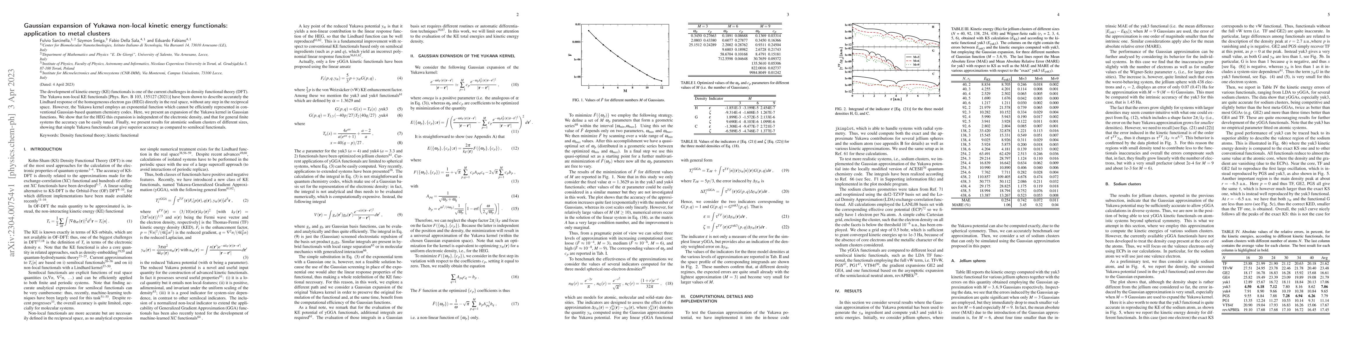 Thumbnail for Gaussian expansion of Yukawa non-local kinetic energy functionals:
  application to metal clusters