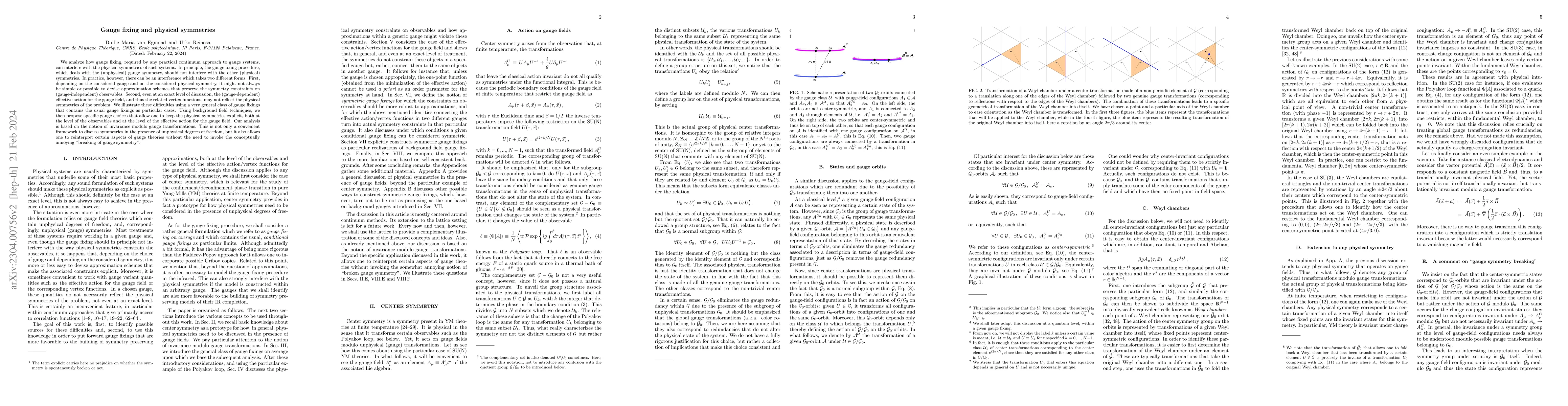 Thumbnail for Gauge fixing and physical symmetries