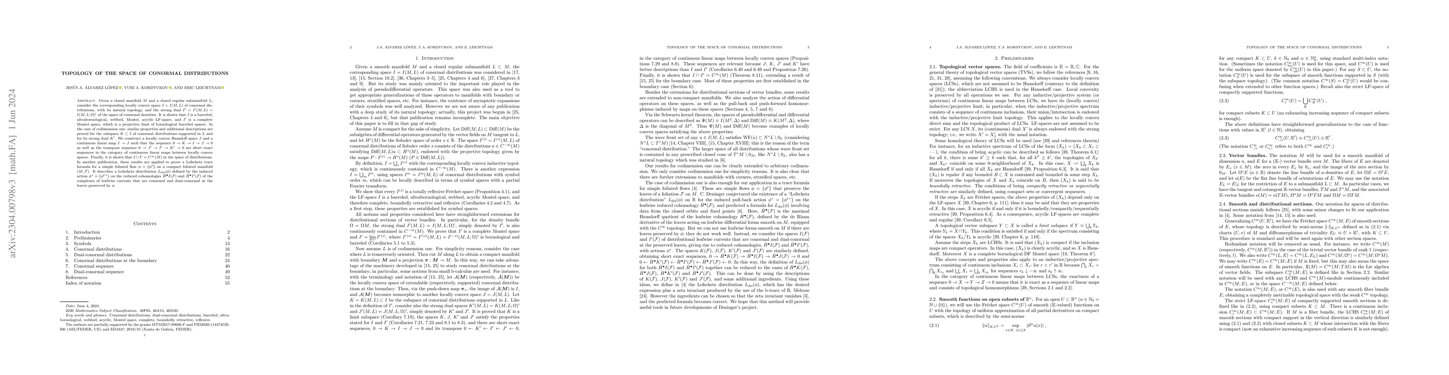 Thumbnail for Topology of the space of conormal distributions