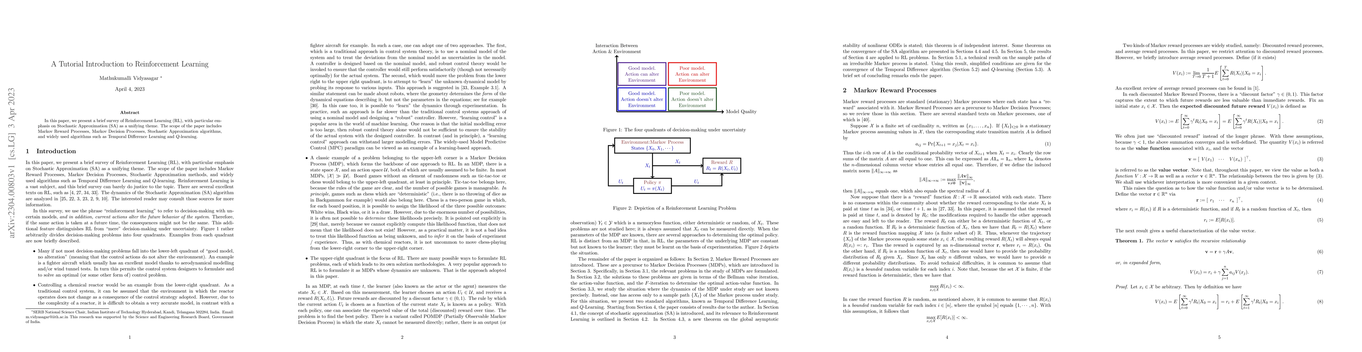 Thumbnail for A Tutorial Introduction to Reinforcement Learning