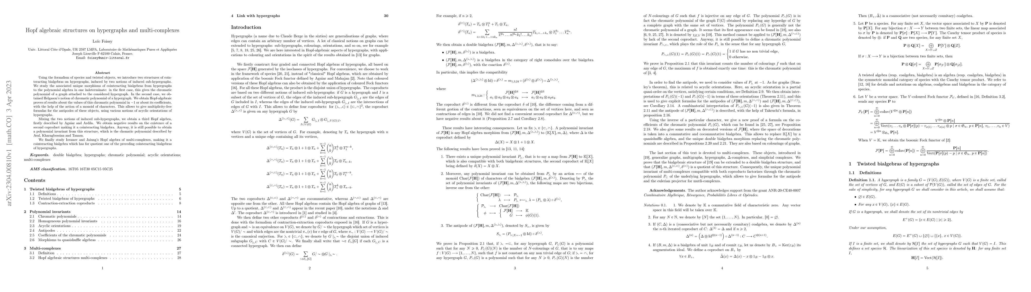 Thumbnail for Hopf algebraic structures on hypergraphs and multi-complexes