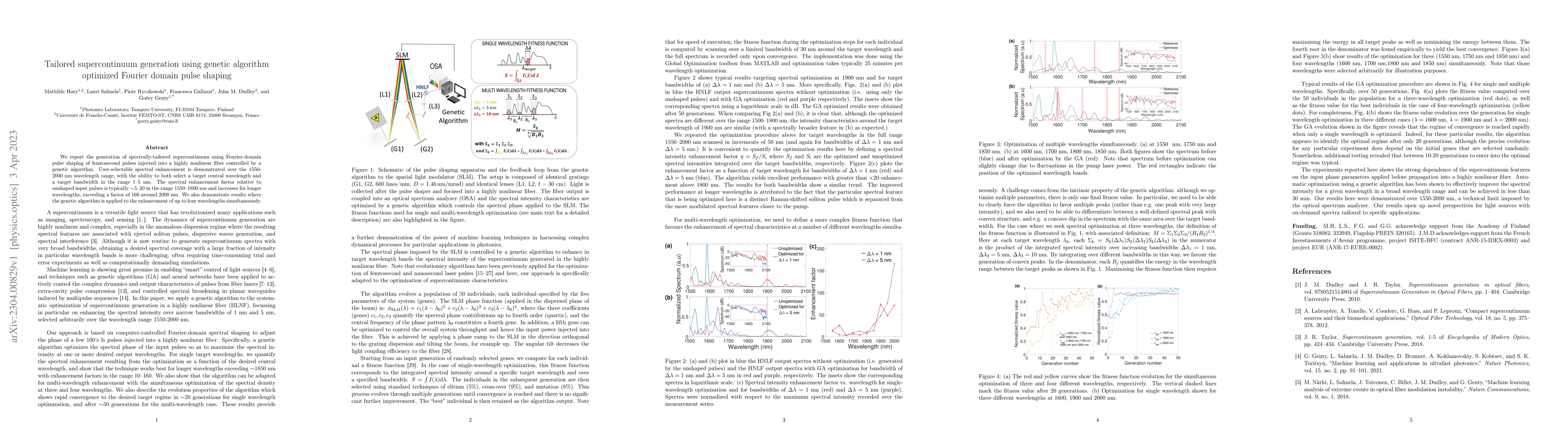 Thumbnail for Tailored supercontinuum generation using genetic algorithmoptimized
  Fourier domain pulse shaping
