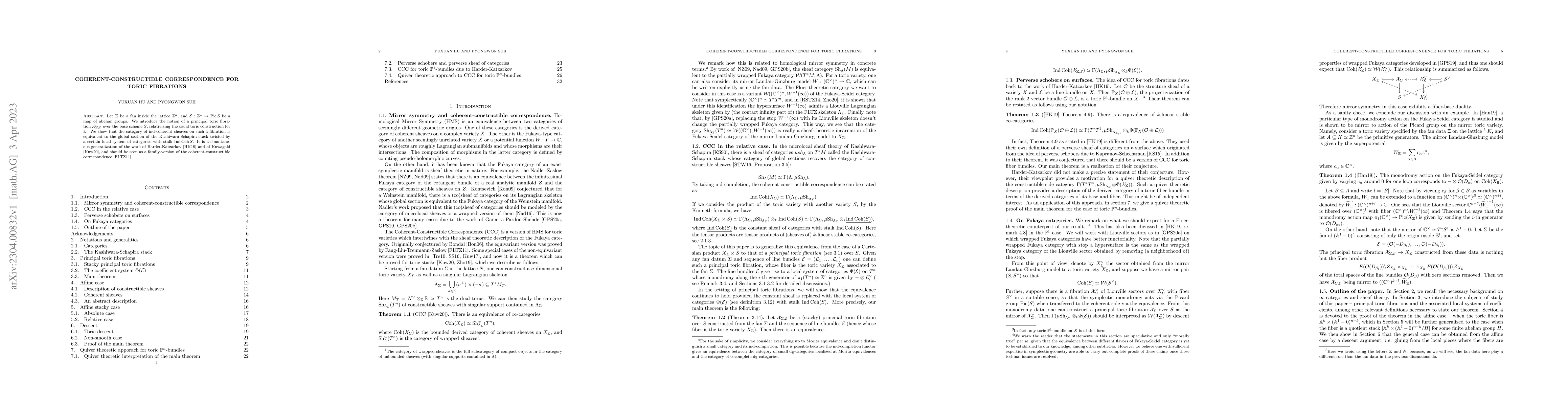 Thumbnail for Coherent-Constructible Correspondence for Toric Fibrations