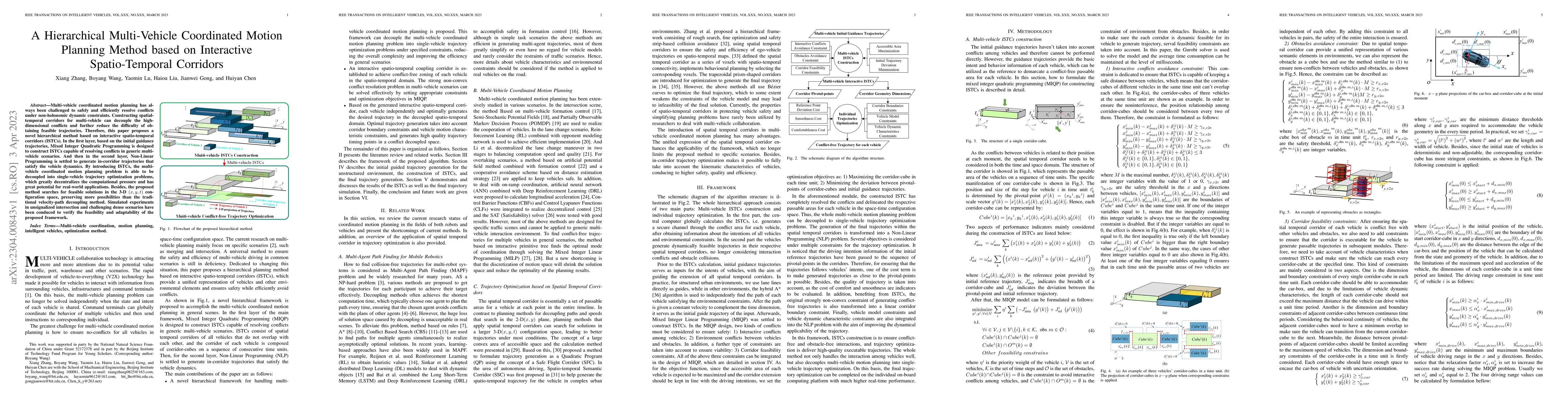 Thumbnail for A Hierarchical Multi-Vehicle Coordinated Motion Planning Method based on
  Interactive Spatio-Temporal Corridors