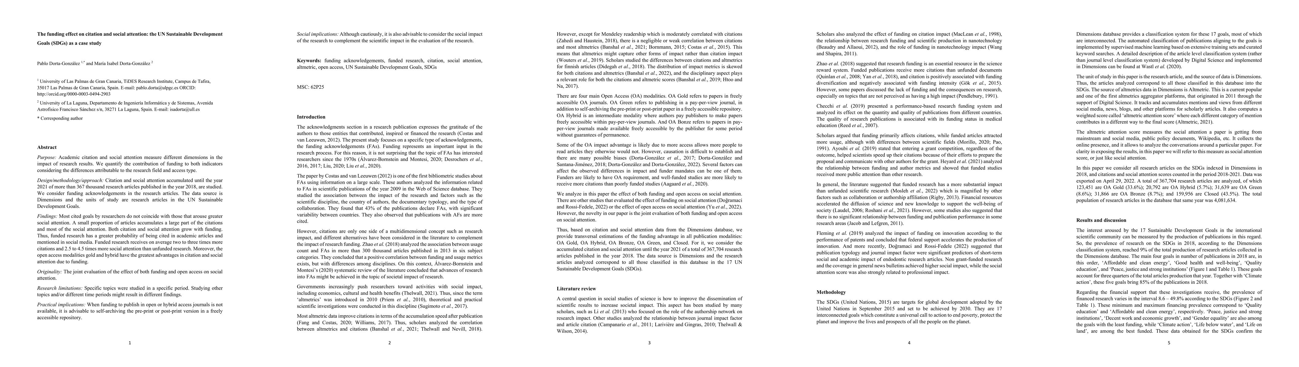 Thumbnail for The funding effect on citation and social attention: the UN Sustainable
  Development Goals (SDGs) as a case study