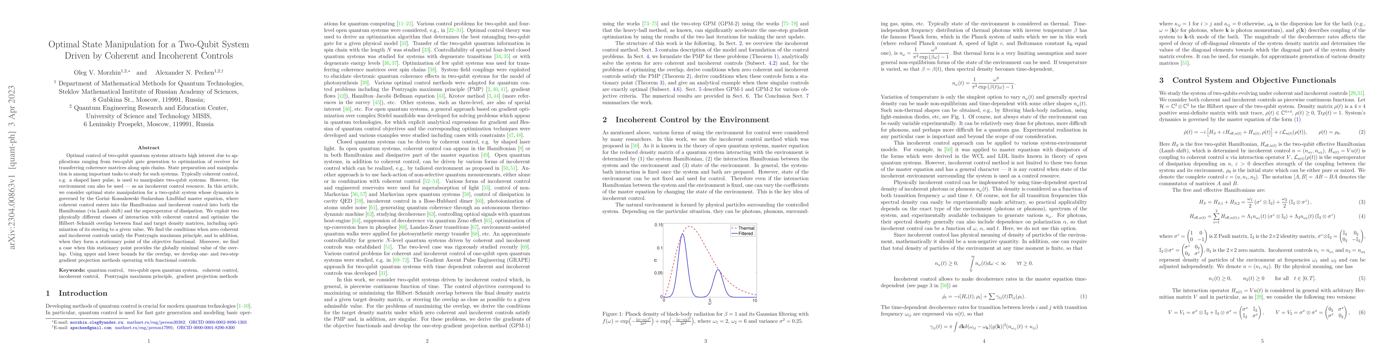 Thumbnail for Optimal State Manipulation for a Two-Qubit System Driven by Coherent and
  Incoherent Controls