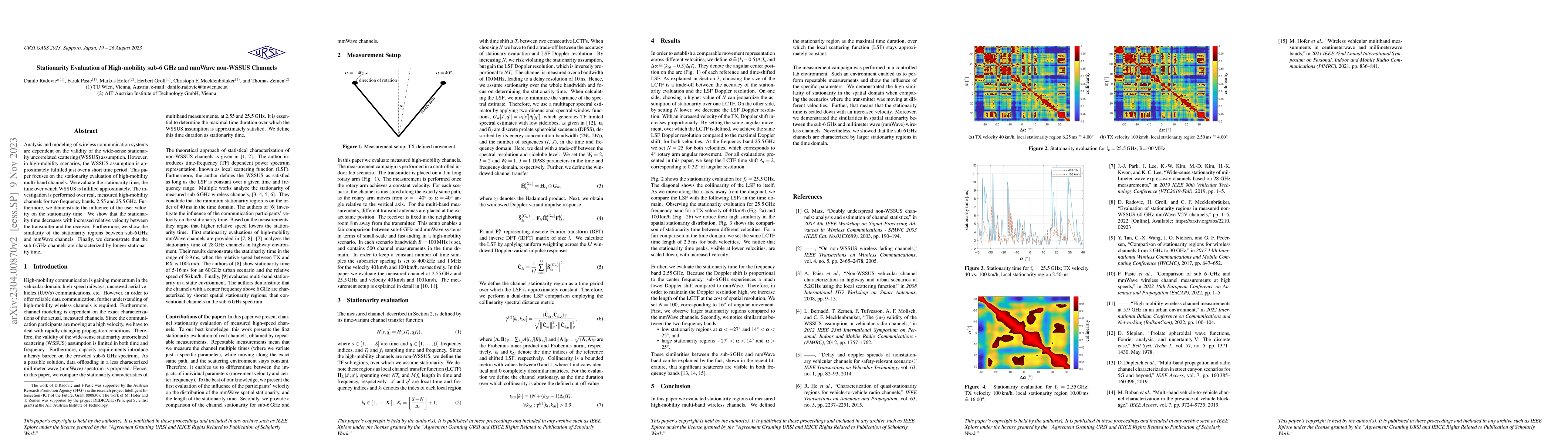 Thumbnail for Stationarity Evaluation of High-mobility sub-6 GHz and mmWave non-WSSUS
  Channels