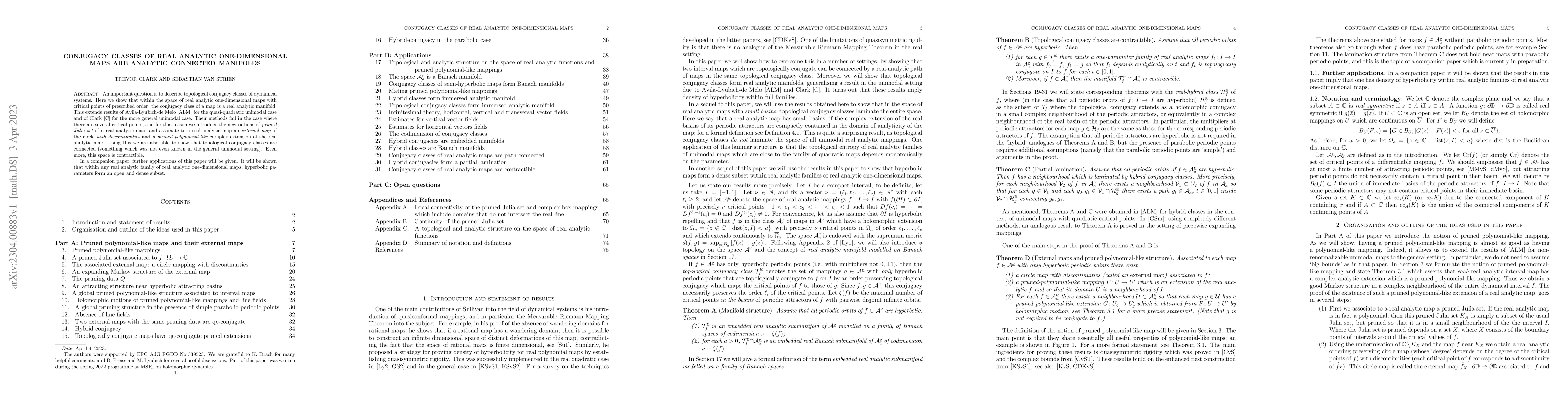 Thumbnail for Conjugacy classes of real analytic one-dimensional maps are analytic
  connected manifolds