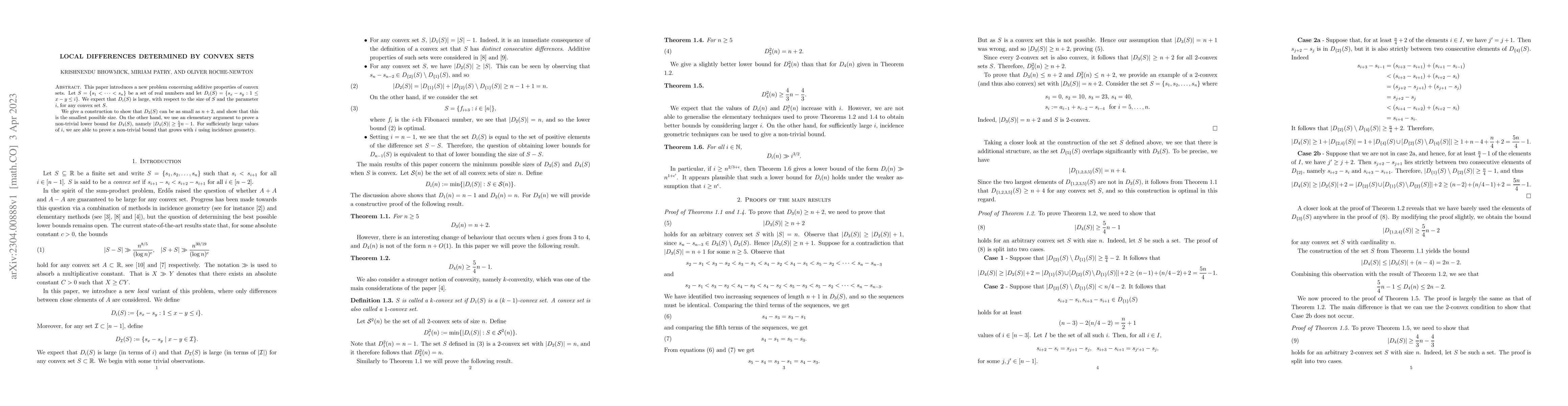 Thumbnail for Local Differences Determined by Convex sets