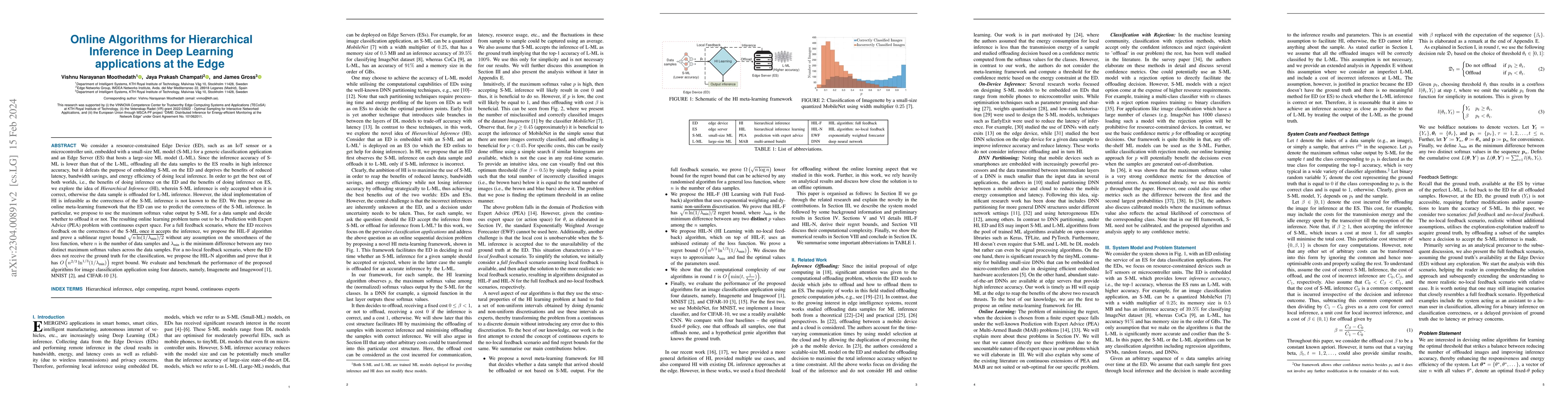 Thumbnail for Online Algorithms for Hierarchical Inference in Deep Learning
  applications at the Edge