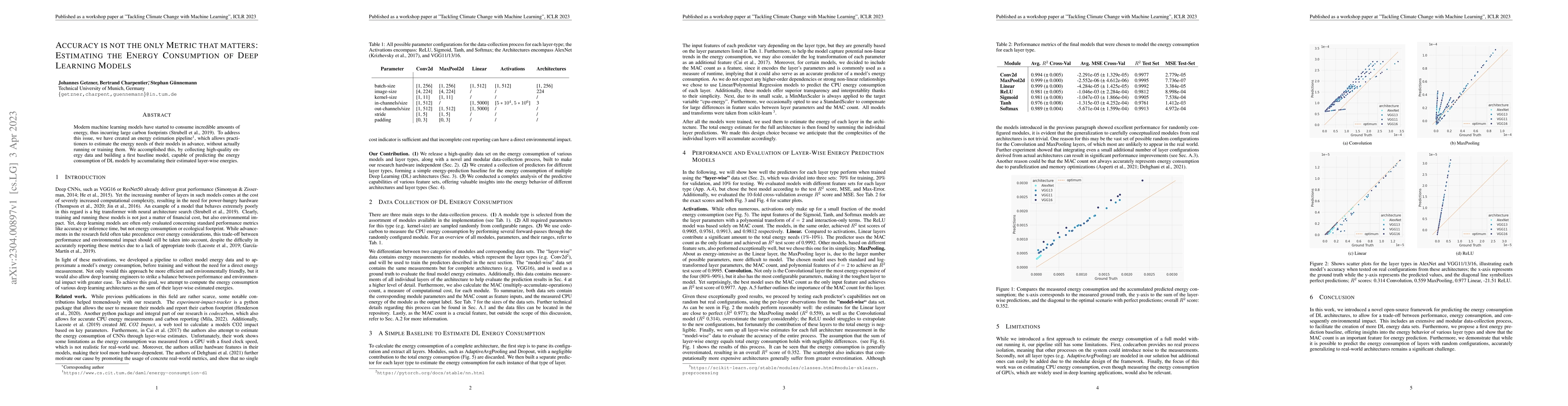 Thumbnail for Accuracy is not the only Metric that matters: Estimating the Energy
  Consumption of Deep Learning Models