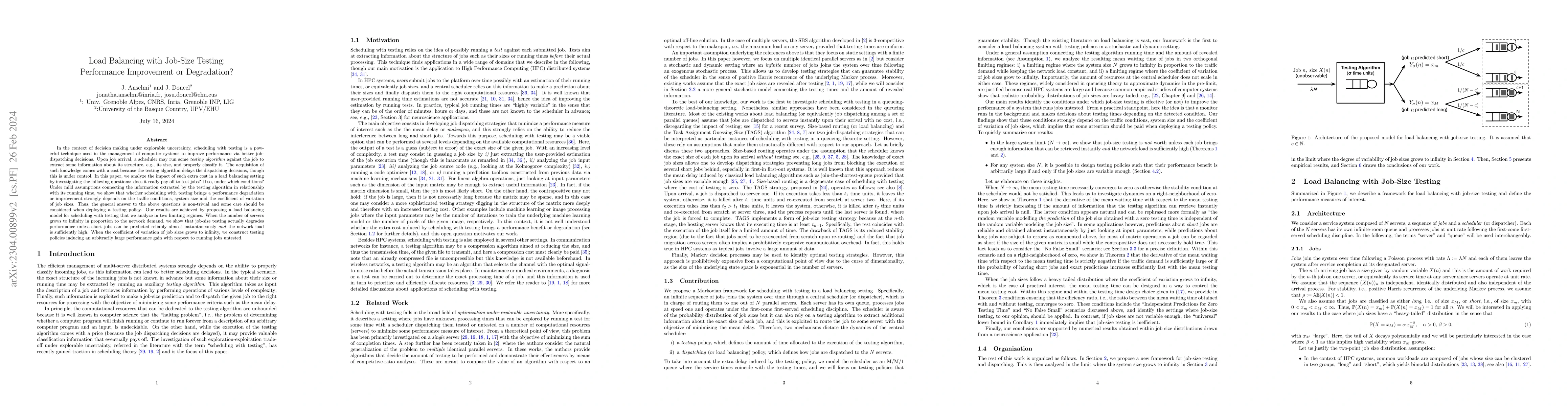 Thumbnail for Load Balancing with Job-Size Testing: Performance Improvement or
  Degradation?