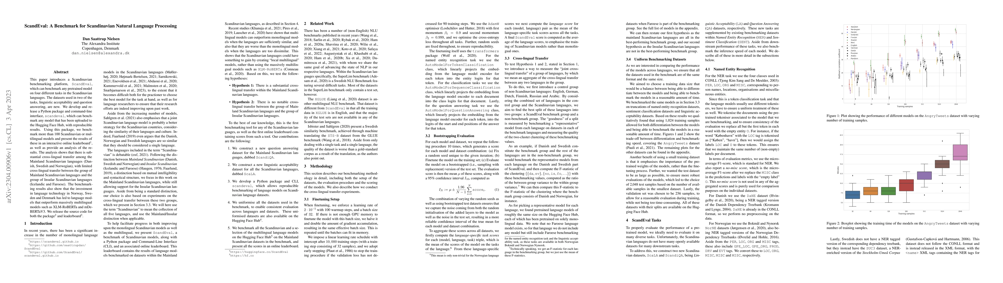 Thumbnail for ScandEval: A Benchmark for Scandinavian Natural Language Processing