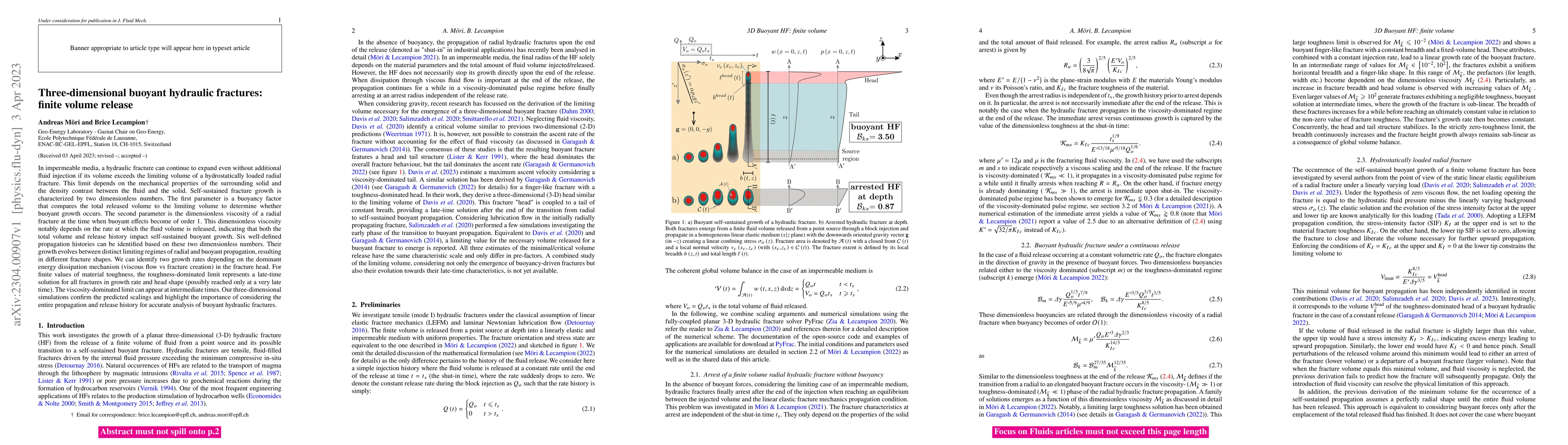 Thumbnail for Three-dimensional buoyant hydraulic fractures: finite volume release