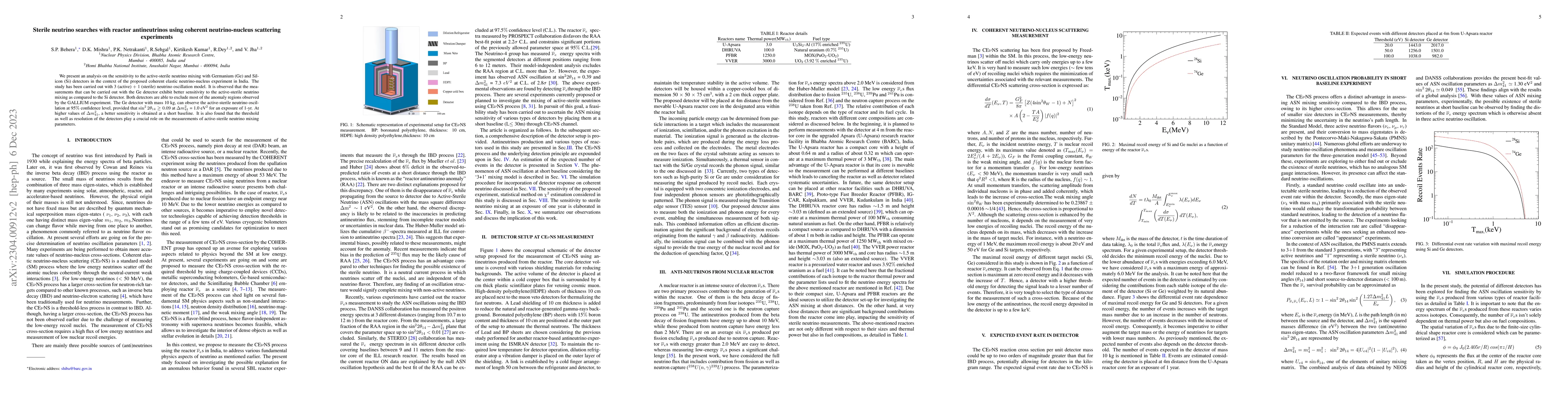 Thumbnail for Sterile neutrino searches with reactor antineutrinos using coherent
  neutrino-nucleus scattering experiments