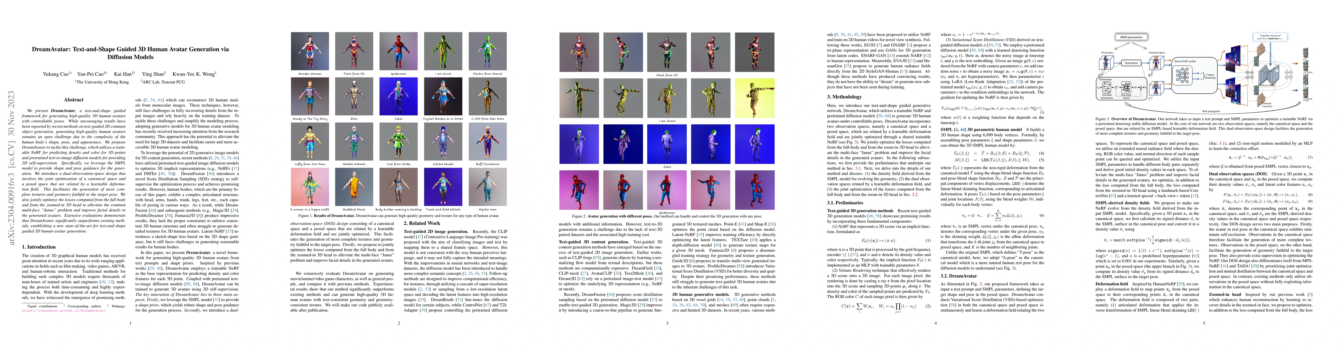 Thumbnail for DreamAvatar: Text-and-Shape Guided 3D Human Avatar Generation via
  Diffusion Models