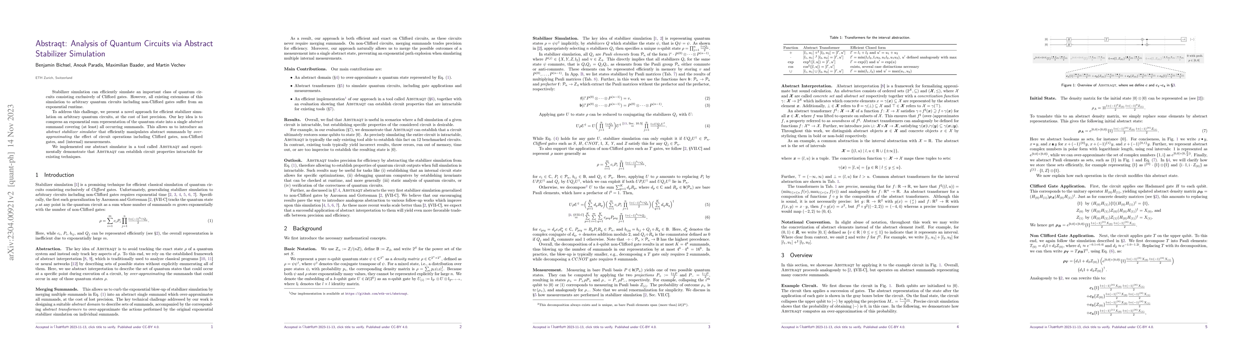 Thumbnail for Abstraqt: Analysis of Quantum Circuits via Abstract Stabilizer
  Simulation
