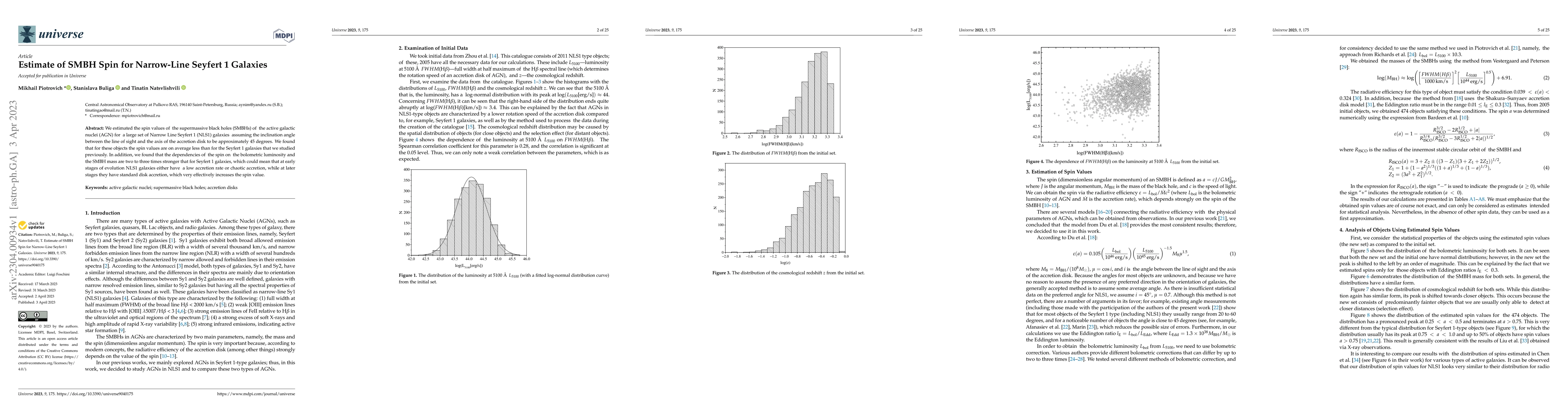 Thumbnail for Estimate of SMBH Spin for Narrow-Line Seyfert 1 Galaxies