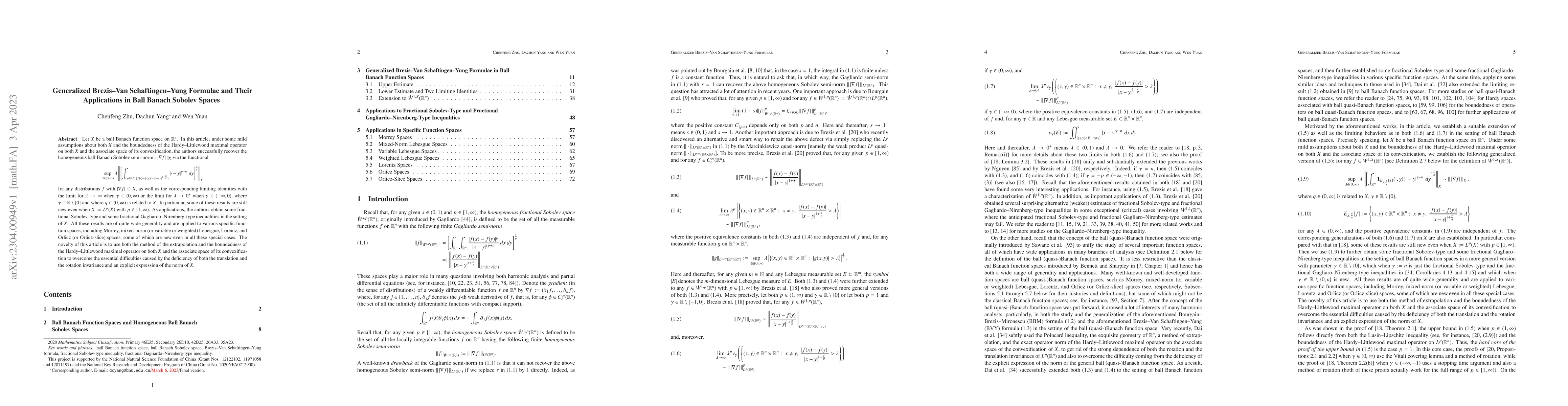 Thumbnail for Generalized Brezis--Van Schaftingen--Yung Formulae and Their
  Applications in Ball Banach Sobolev Spaces