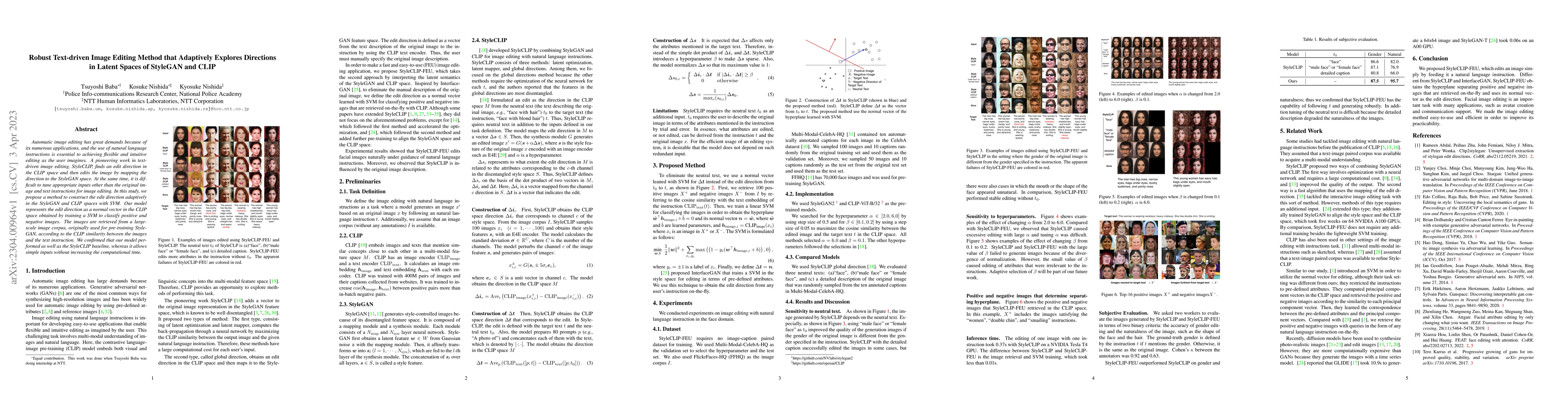 Thumbnail for Robust Text-driven Image Editing Method that Adaptively Explores
  Directions in Latent Spaces of StyleGAN and CLIP