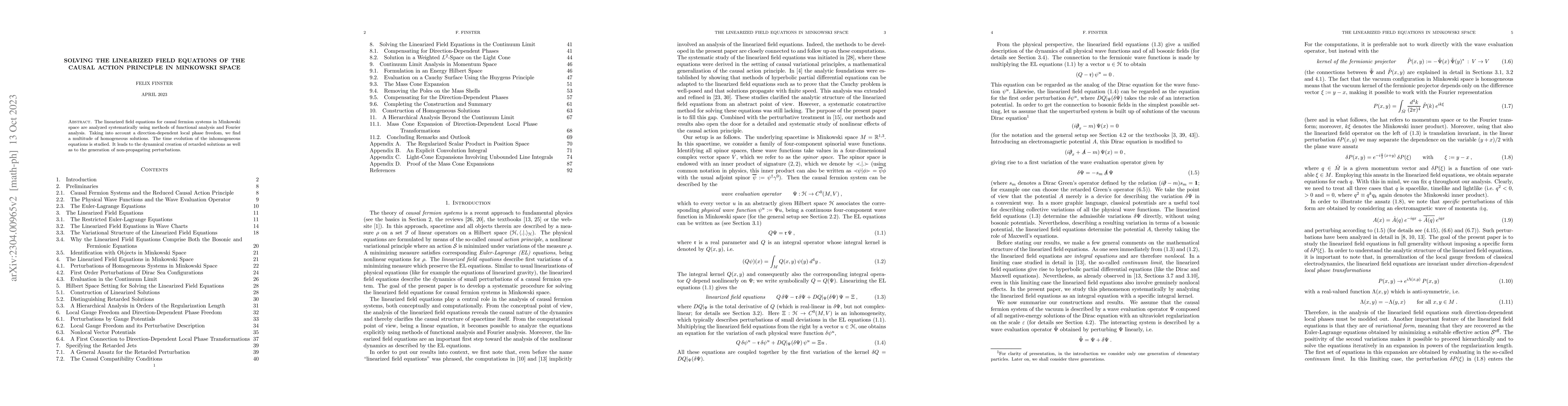 Thumbnail for Solving the Linearized Field Equations of the Causal Action Principle in
  Minkowski Space