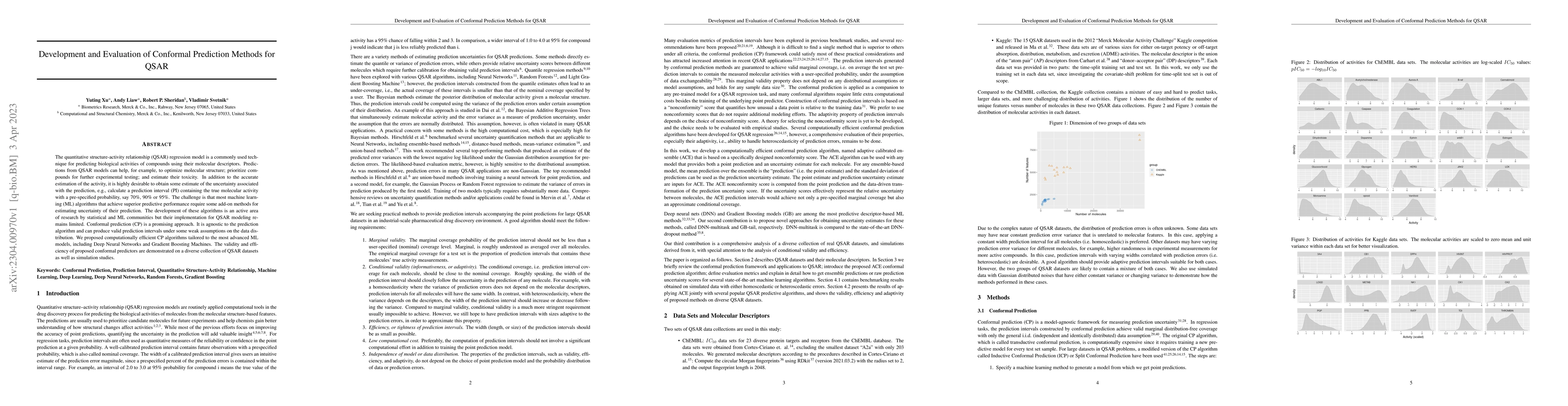 Thumbnail for Development and Evaluation of Conformal Prediction Methods for QSAR