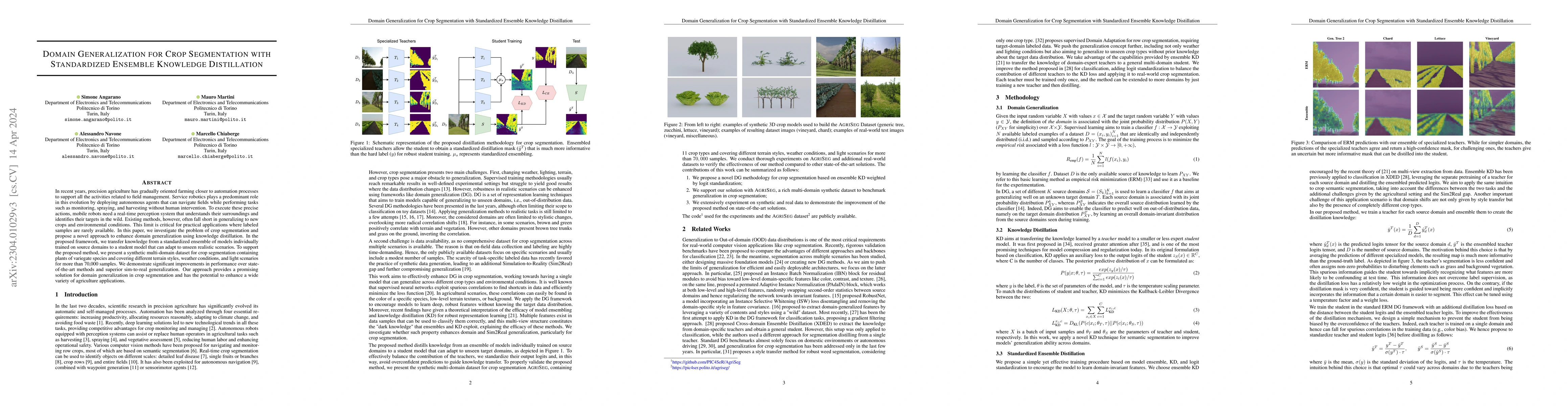 Thumbnail for Domain Generalization for Crop Segmentation with Standardized Ensemble
  Knowledge Distillation