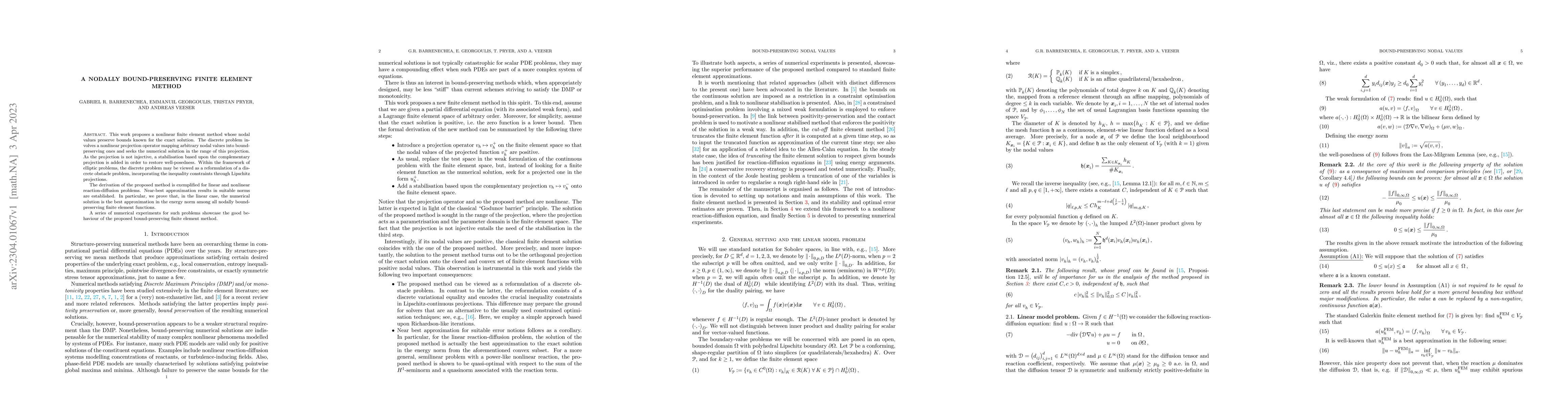Thumbnail for A Nodally Bound-Preserving Finite Element Method