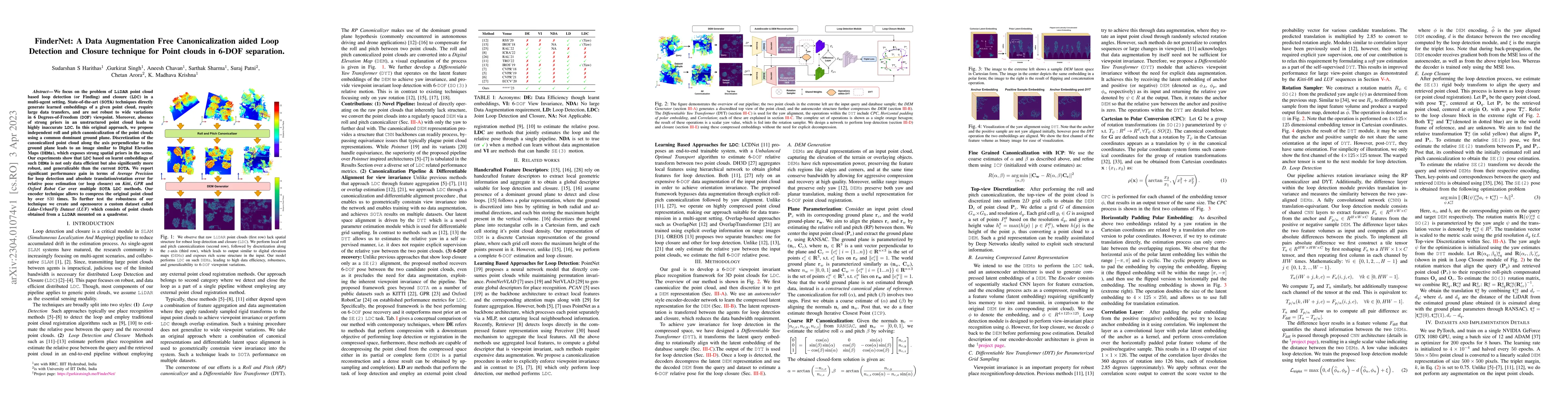 Thumbnail for FinderNet: A Data Augmentation Free Canonicalization aided Loop
  Detection and Closure technique for Point clouds in 6-DOF separation