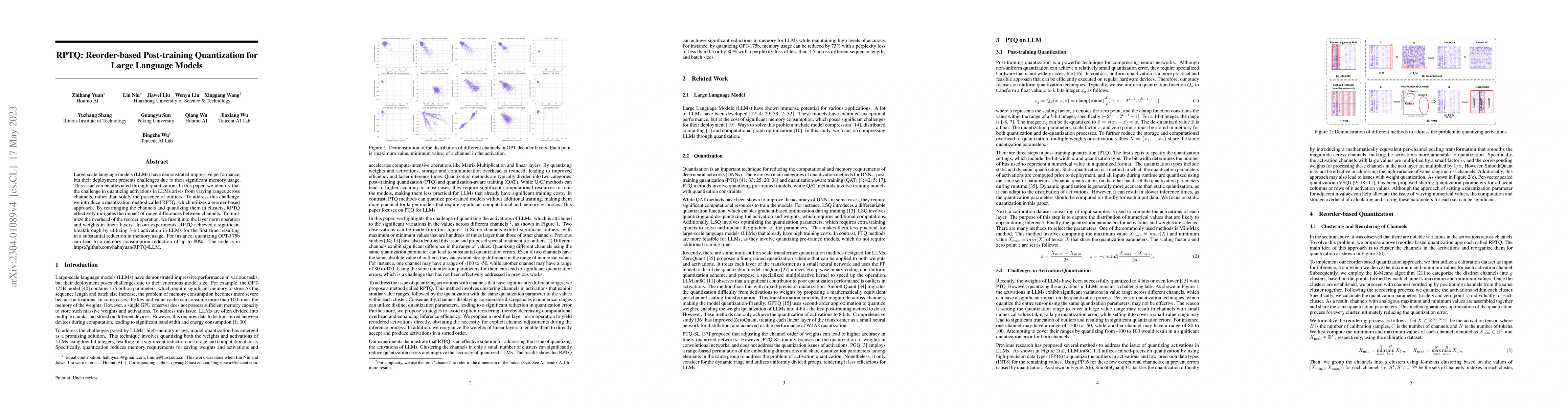 Thumbnail for RPTQ: Reorder-based Post-training Quantization for Large Language Models