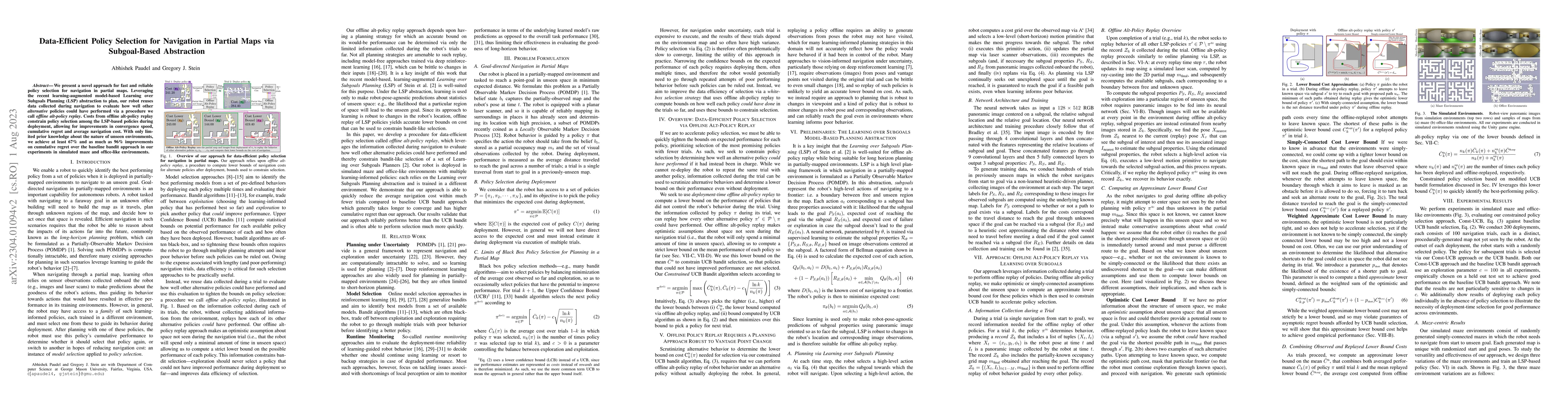Thumbnail for Data-Efficient Policy Selection for Navigation in Partial Maps via
  Subgoal-Based Abstraction