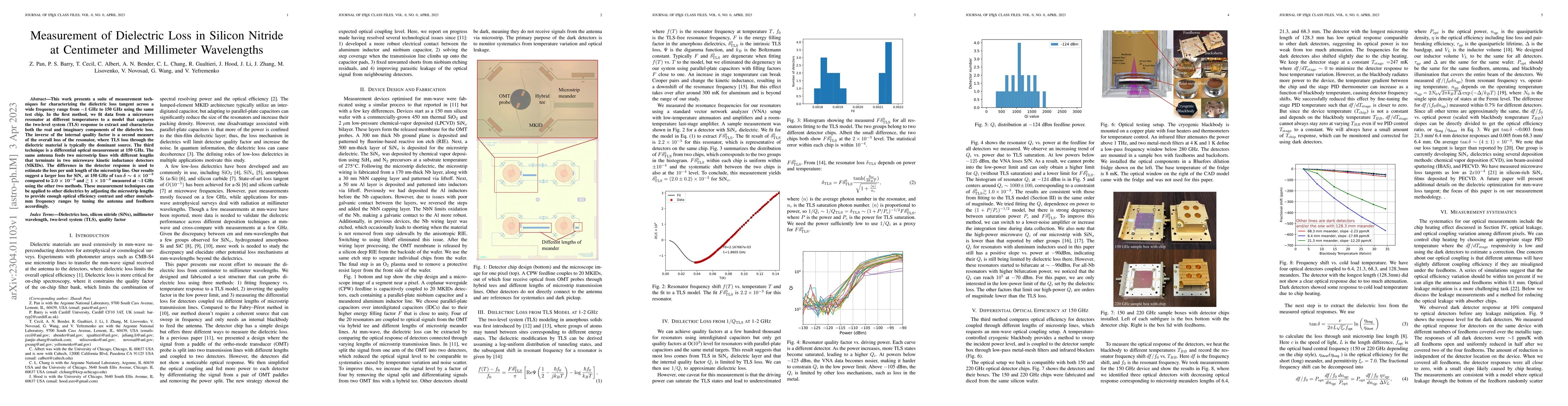 Thumbnail for Measurement of Dielectric Loss in Silicon Nitride at Centimeter and
  Millimeter Wavelengths