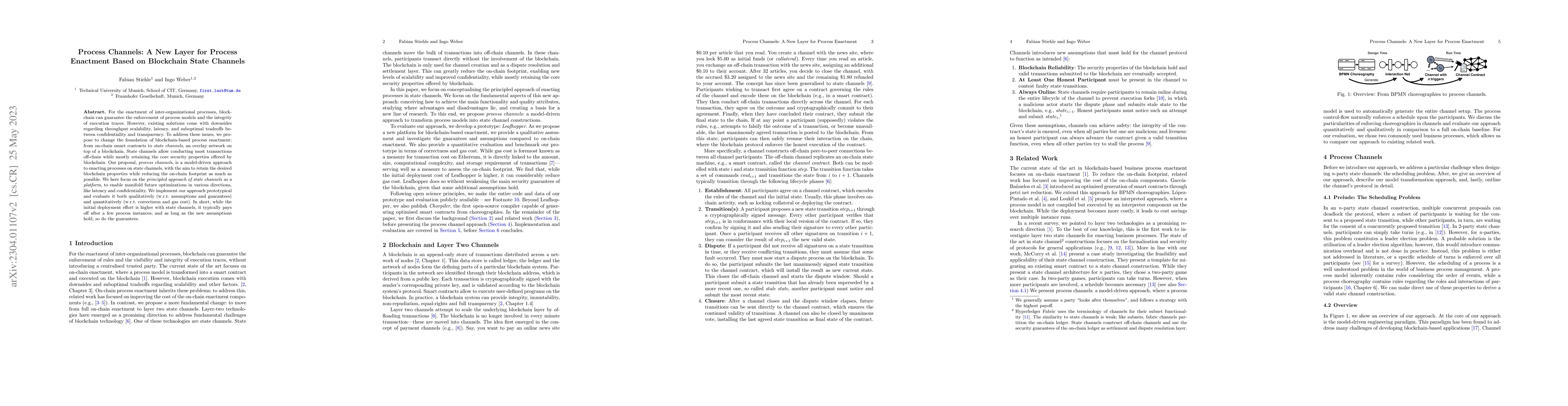 Thumbnail for Process Channels: A New Layer for Process Enactment Based on Blockchain
  State Channels