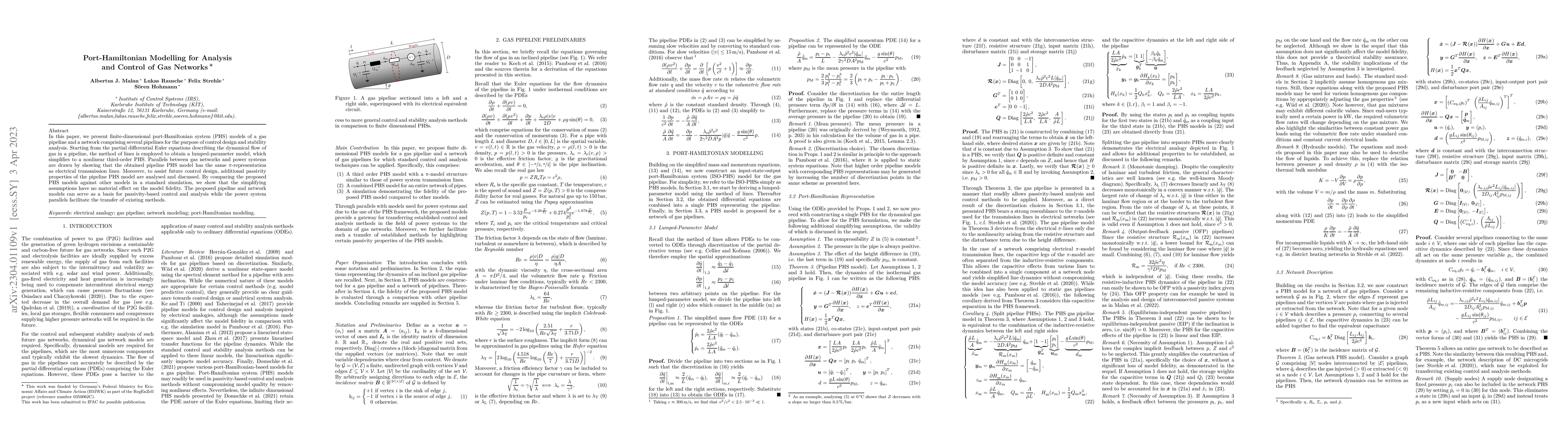 Thumbnail for Port-Hamiltonian Modelling for Analysis and Control of Gas Networks