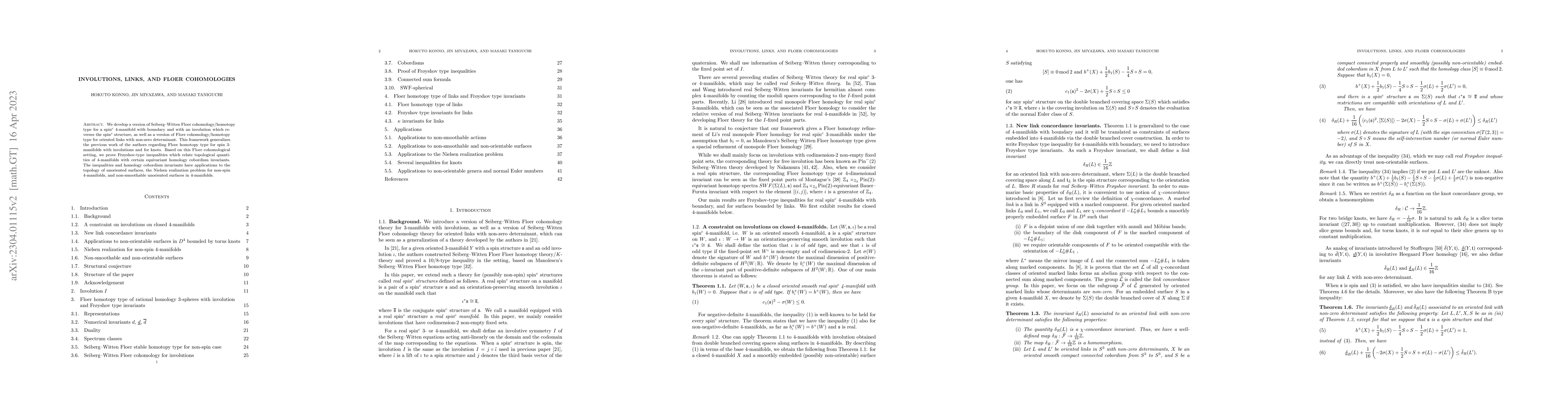Thumbnail for Involutions, links, and Floer cohomologies