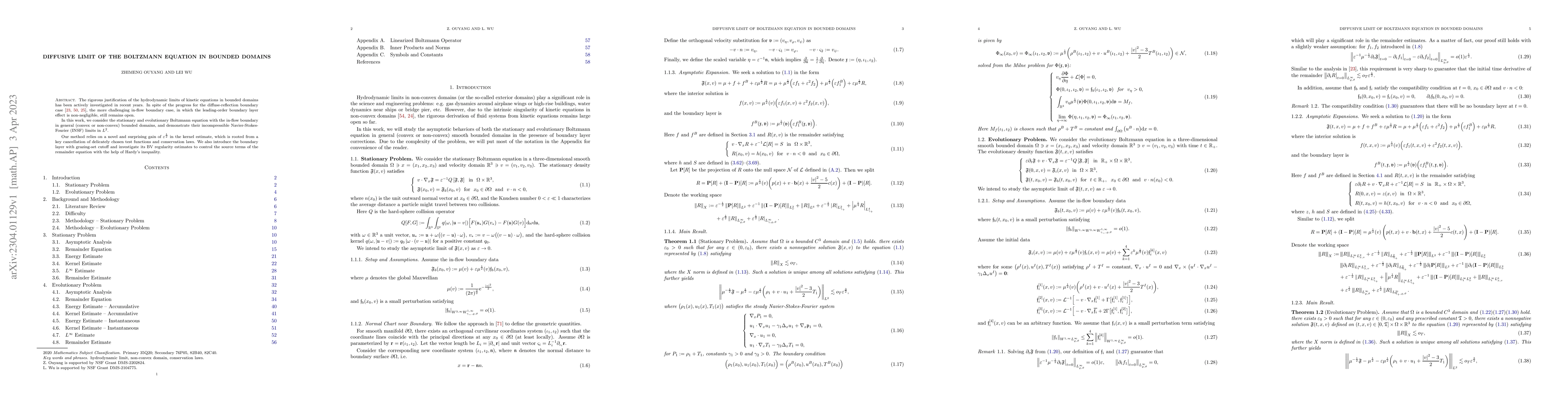 Thumbnail for Diffusive Limit of the Boltzmann Equation in Bounded Domains