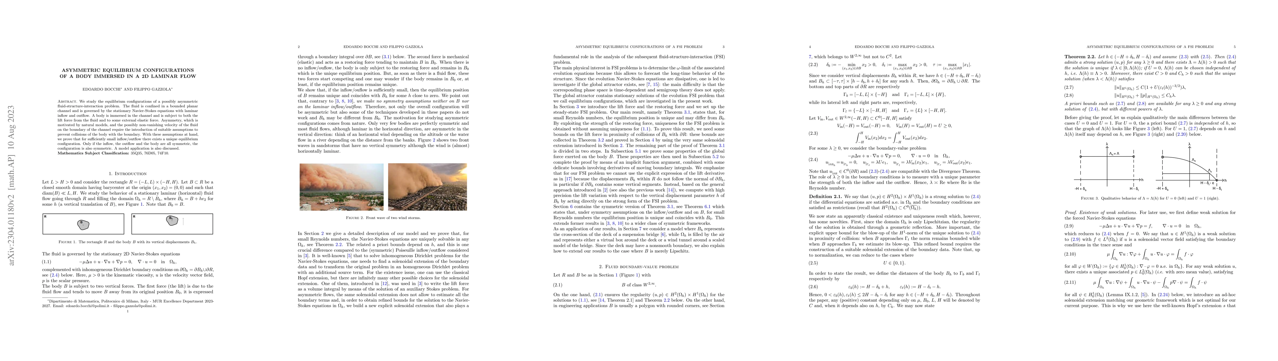 Thumbnail for Asymmetric equilibrium configurations of a body immersed in a 2D laminar
  flow