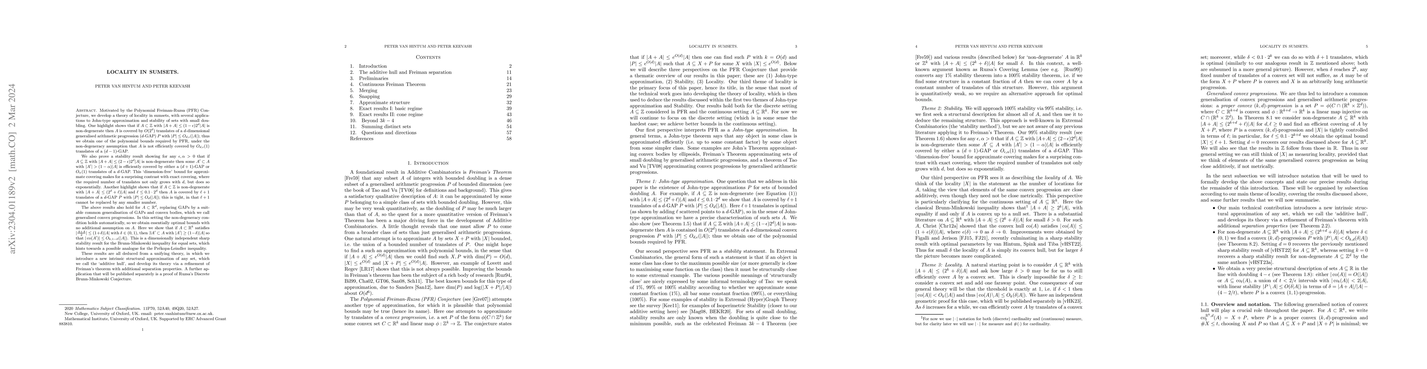 Thumbnail for Locality in Sumsets