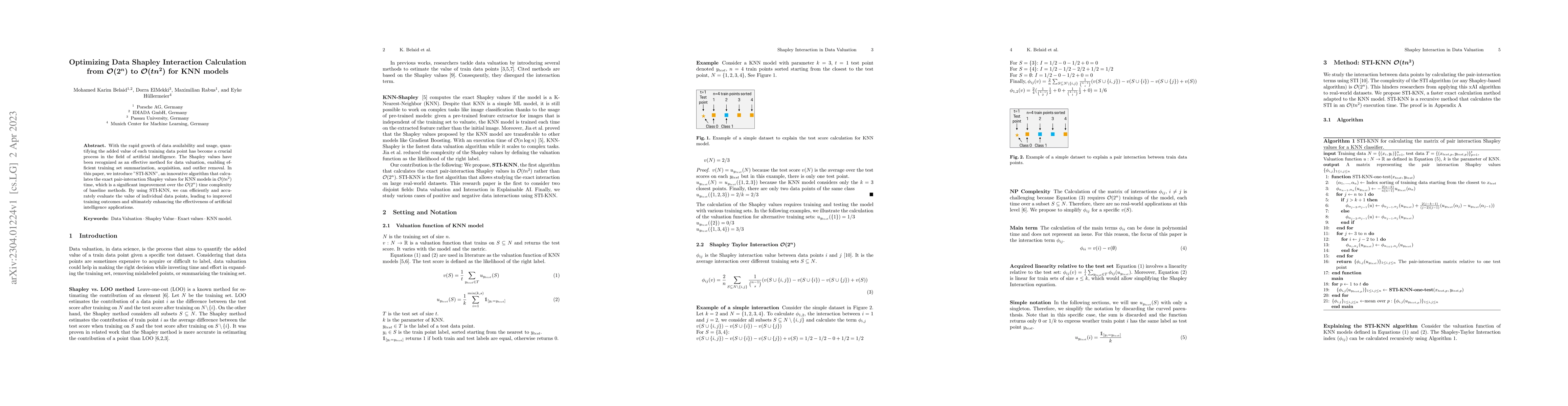 Thumbnail for Optimizing Data Shapley Interaction Calculation from O(2^n) to O(t n^2)
  for KNN models