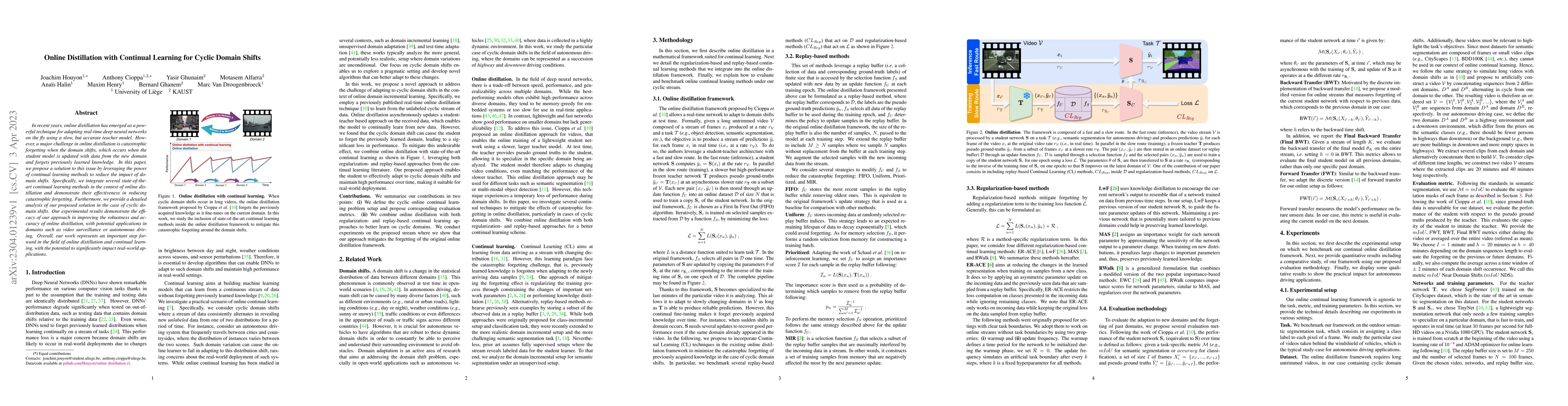 Thumbnail for Online Distillation with Continual Learning for Cyclic Domain Shifts
