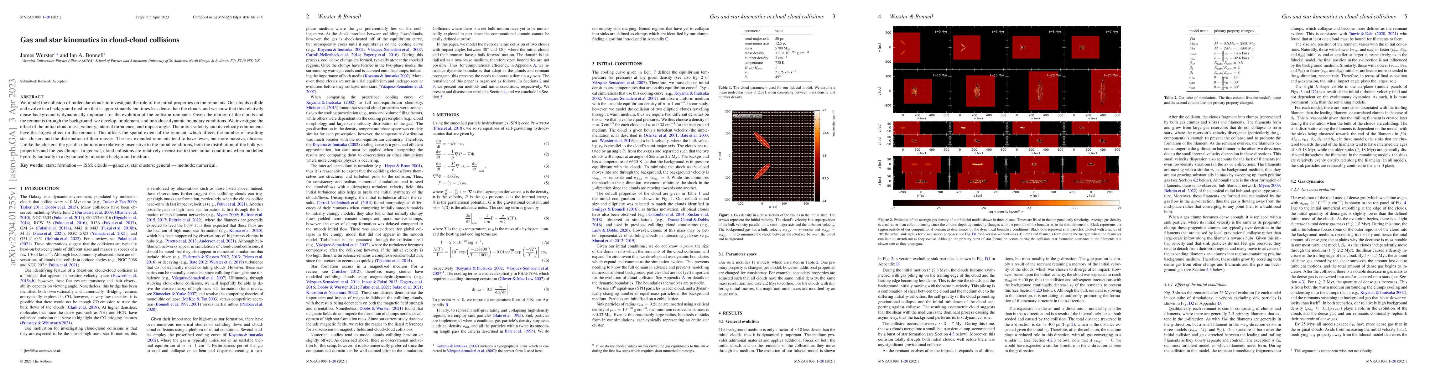 Thumbnail for Gas and star kinematics in cloud-cloud collisions