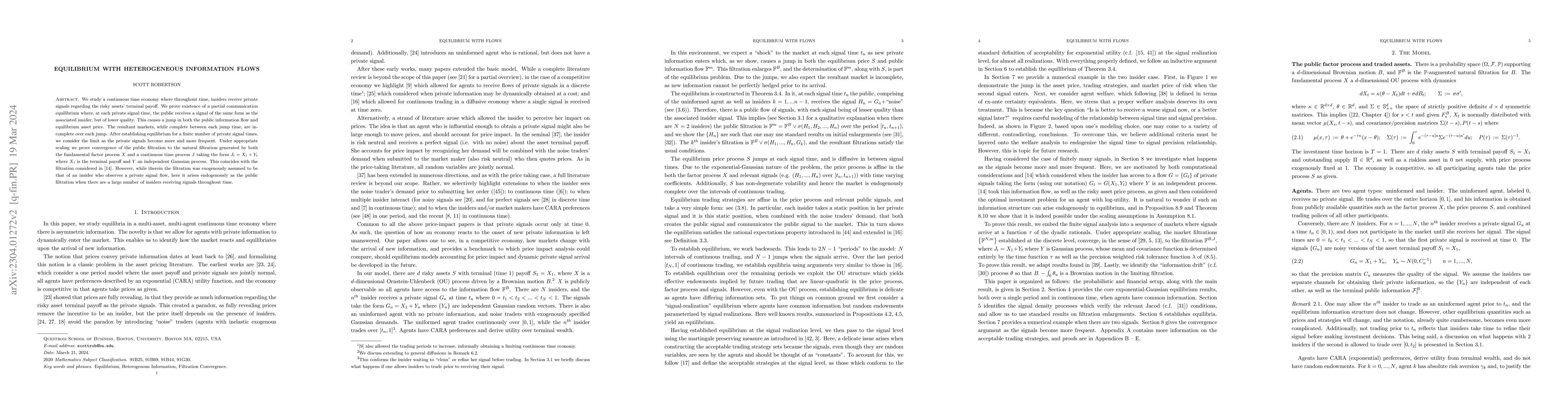 Thumbnail for Equilibrium with Heterogeneous Information Flows